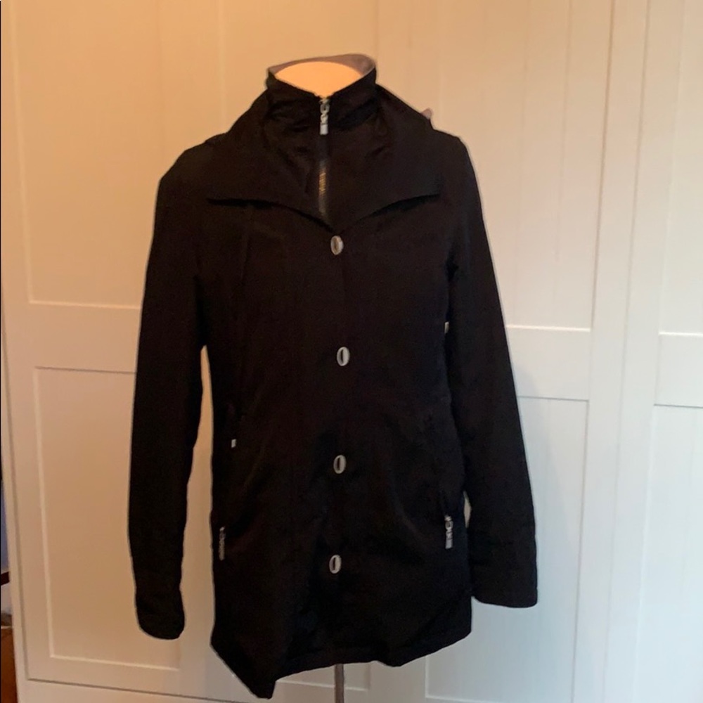 Petite black raincoat